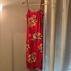 Floral Red Maxi Dress